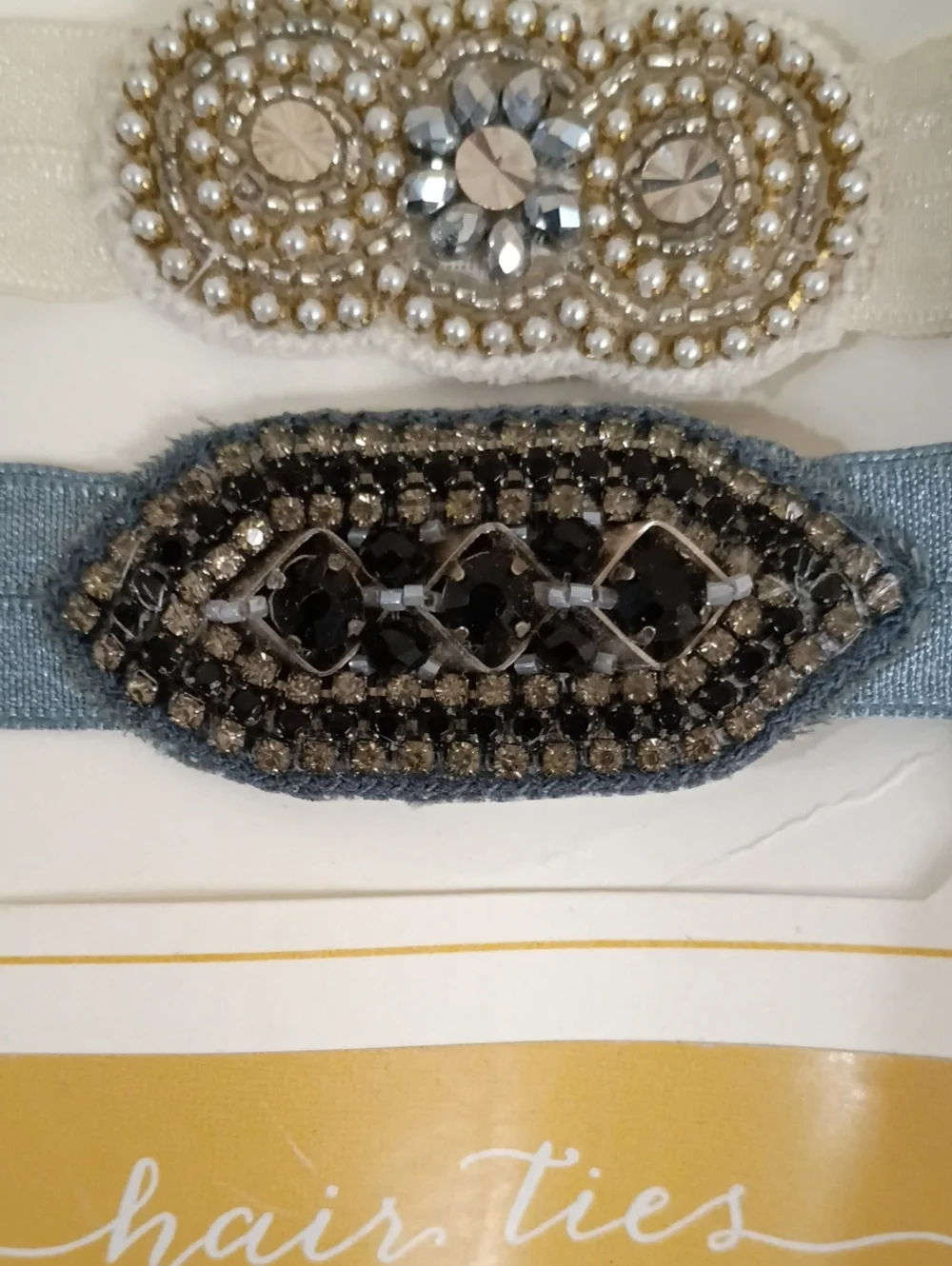Anthropologie Jeweled Metallic Hair Ties, Set Of 3 - NWT!